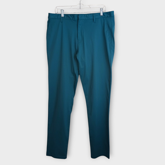 Rhone Pants Mens 35x32 Teal Commuter Chino Performance Utility Work Preppy Golf - Picture 1 of 11
